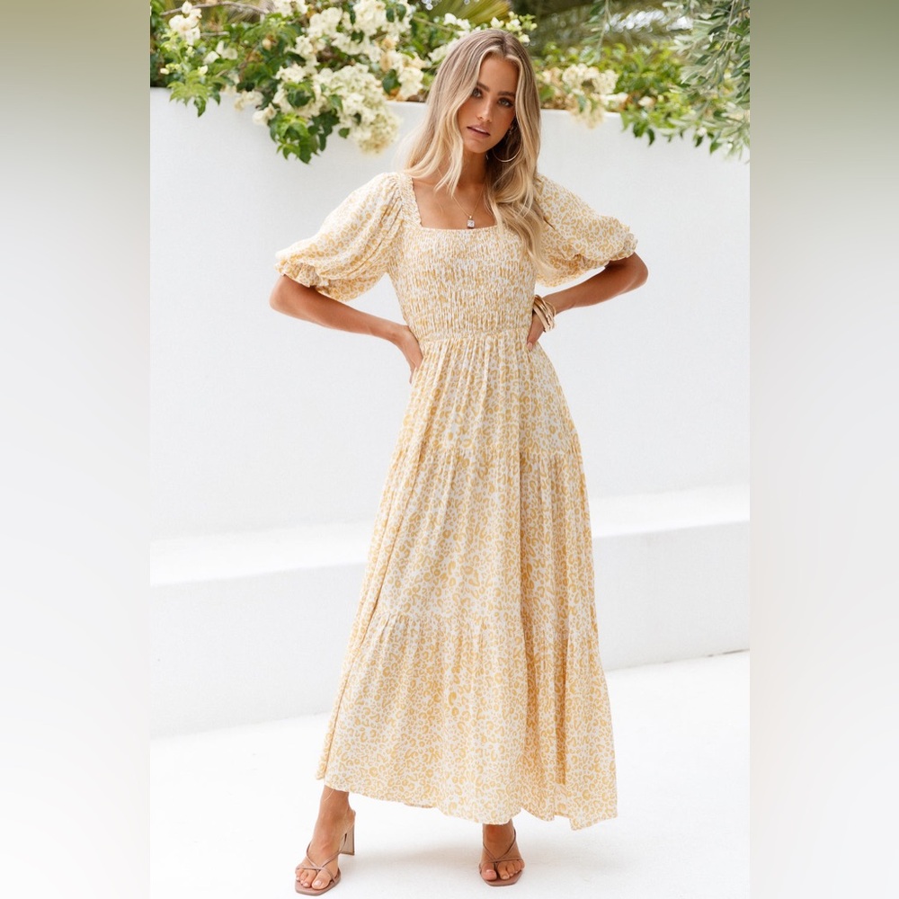 Floral Yellow Maxi Dress